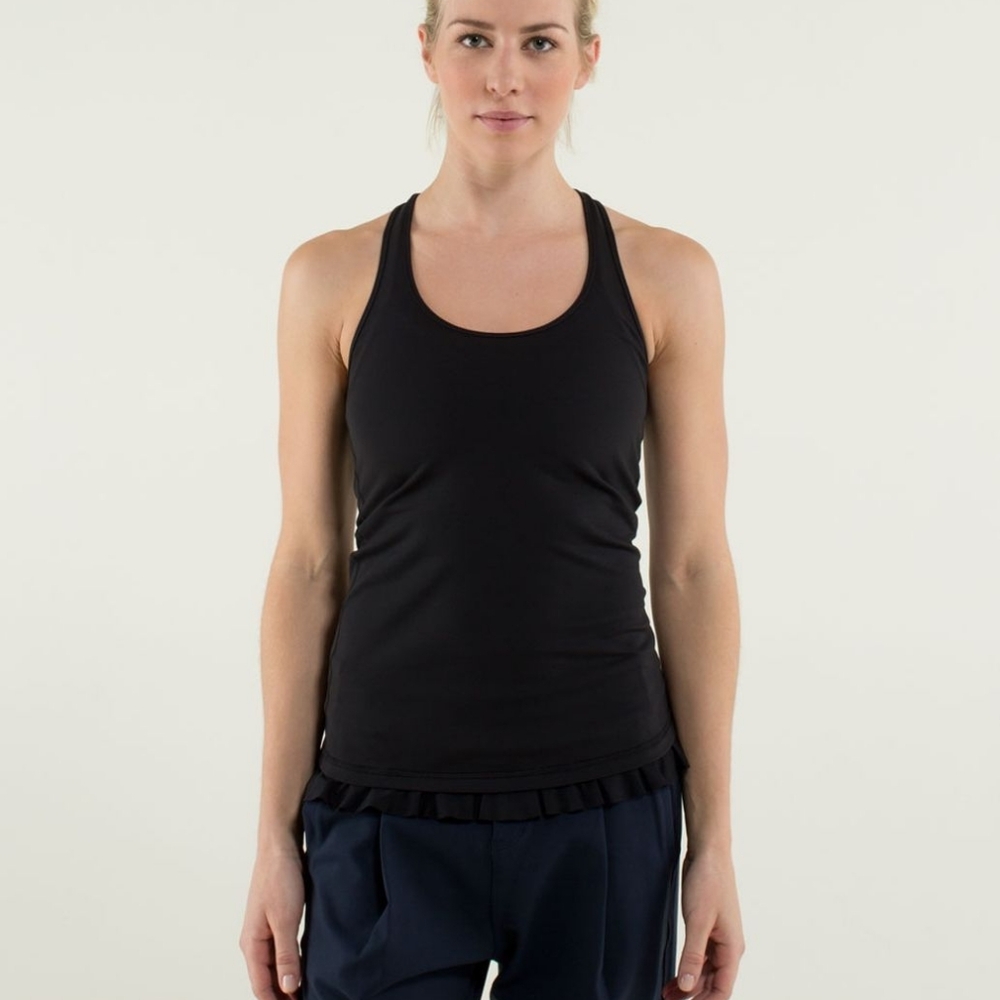 Lululemon Cool Racerback *Ruffled Hem Black - Picture 2 of 11